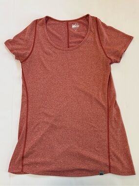 REI Women’s El Salvador Performance Short Sleeve Shirt Size Medium Rust Orange